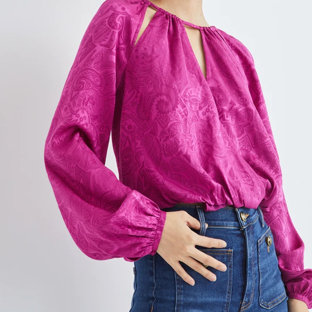 VERONICA BEARD SIONNE PAISLEY JACQUARD BLOUSE - NWT - SIZE 2